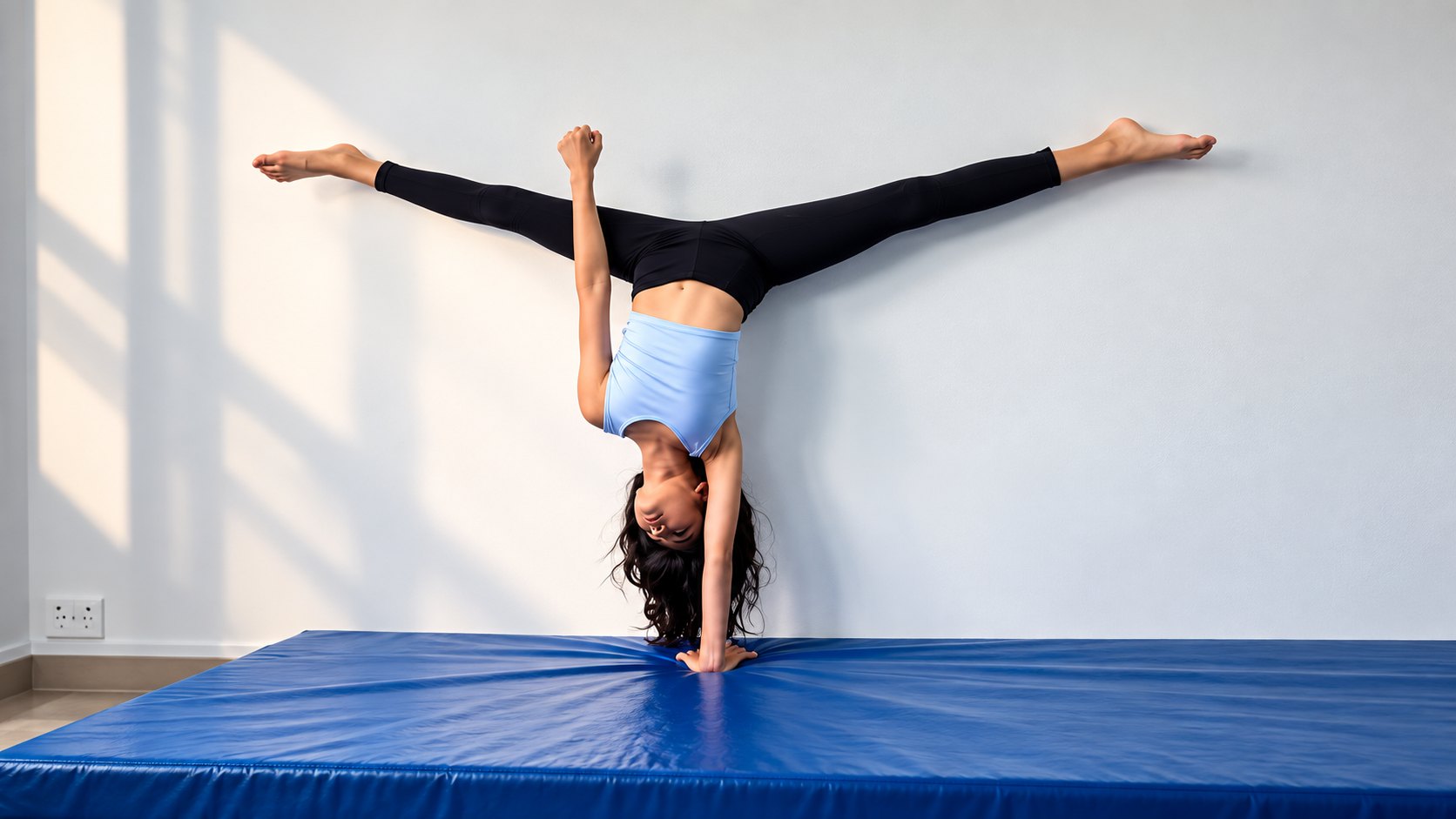 Teens practising acrobatics with a coach